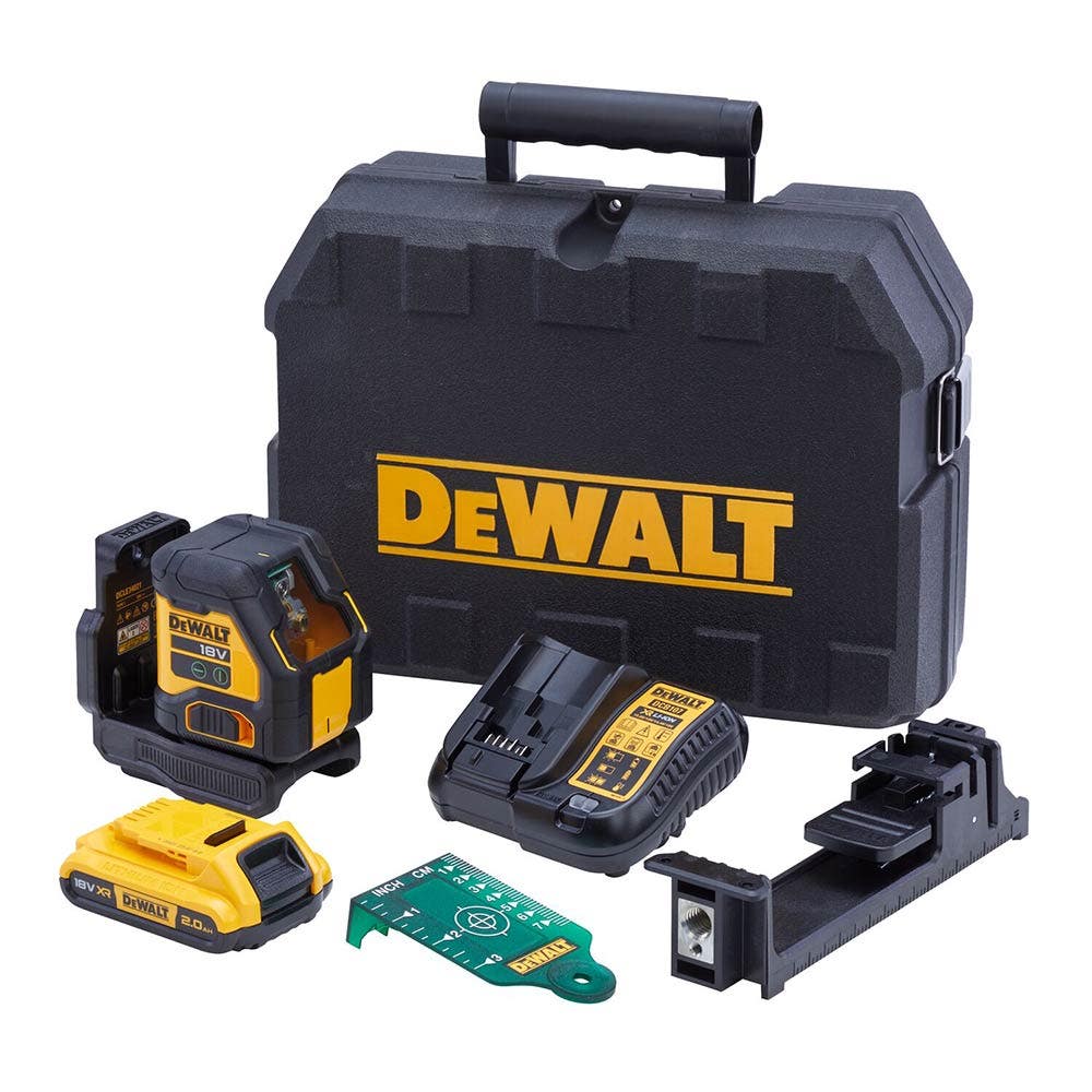 Kit laser à lignes croisées vertes compact DEWALT 18V XR DCLE34021D1-XE