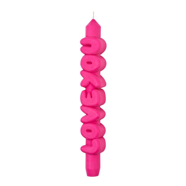 3D kronelys 23 cm LOVE YOU rosa