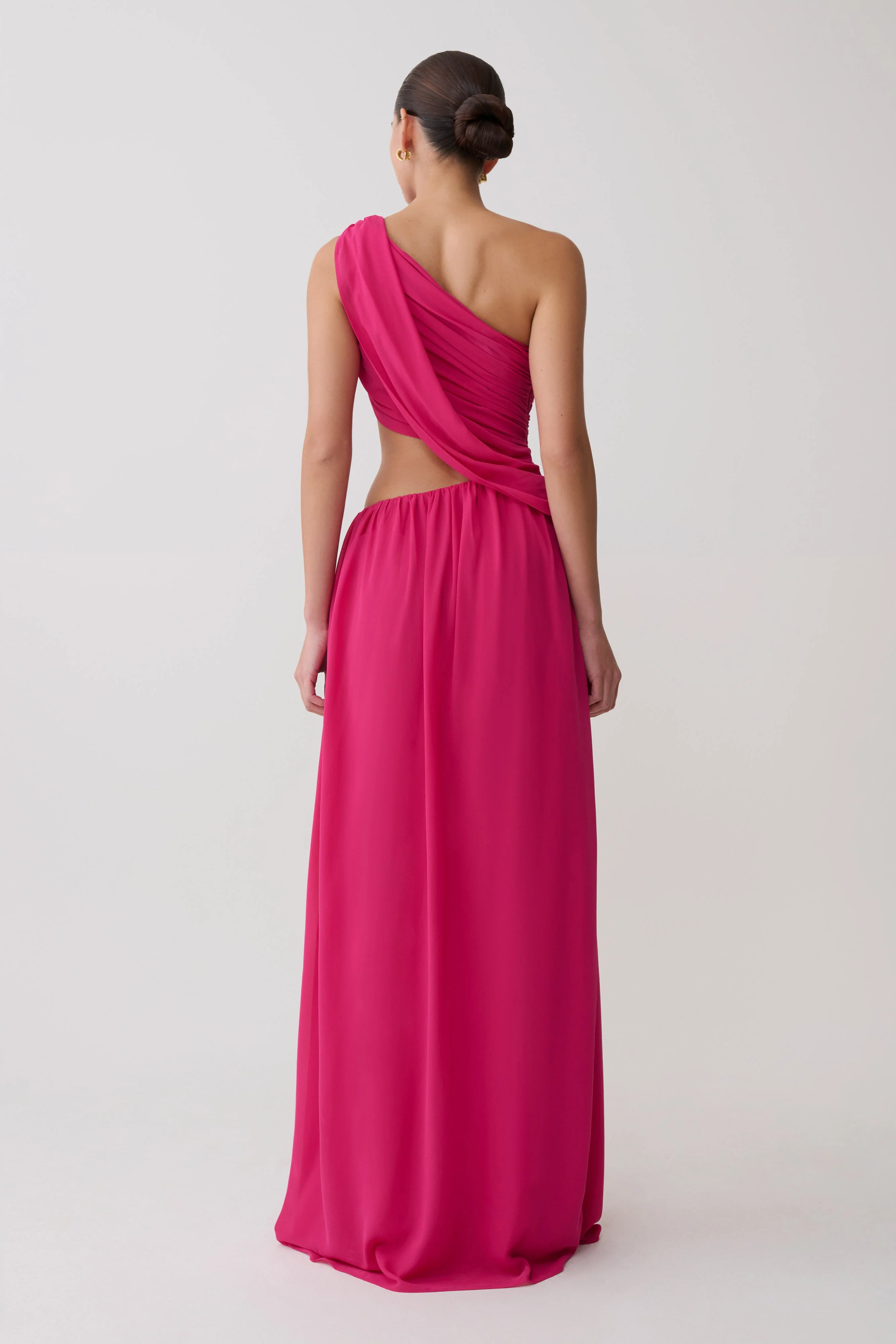 Aria Chiffon Cut Out Maxi Dress - Fuchsia