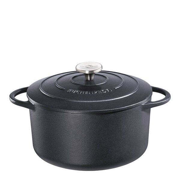Provence støpejernsgryte rund 24 cm 4,2L svart