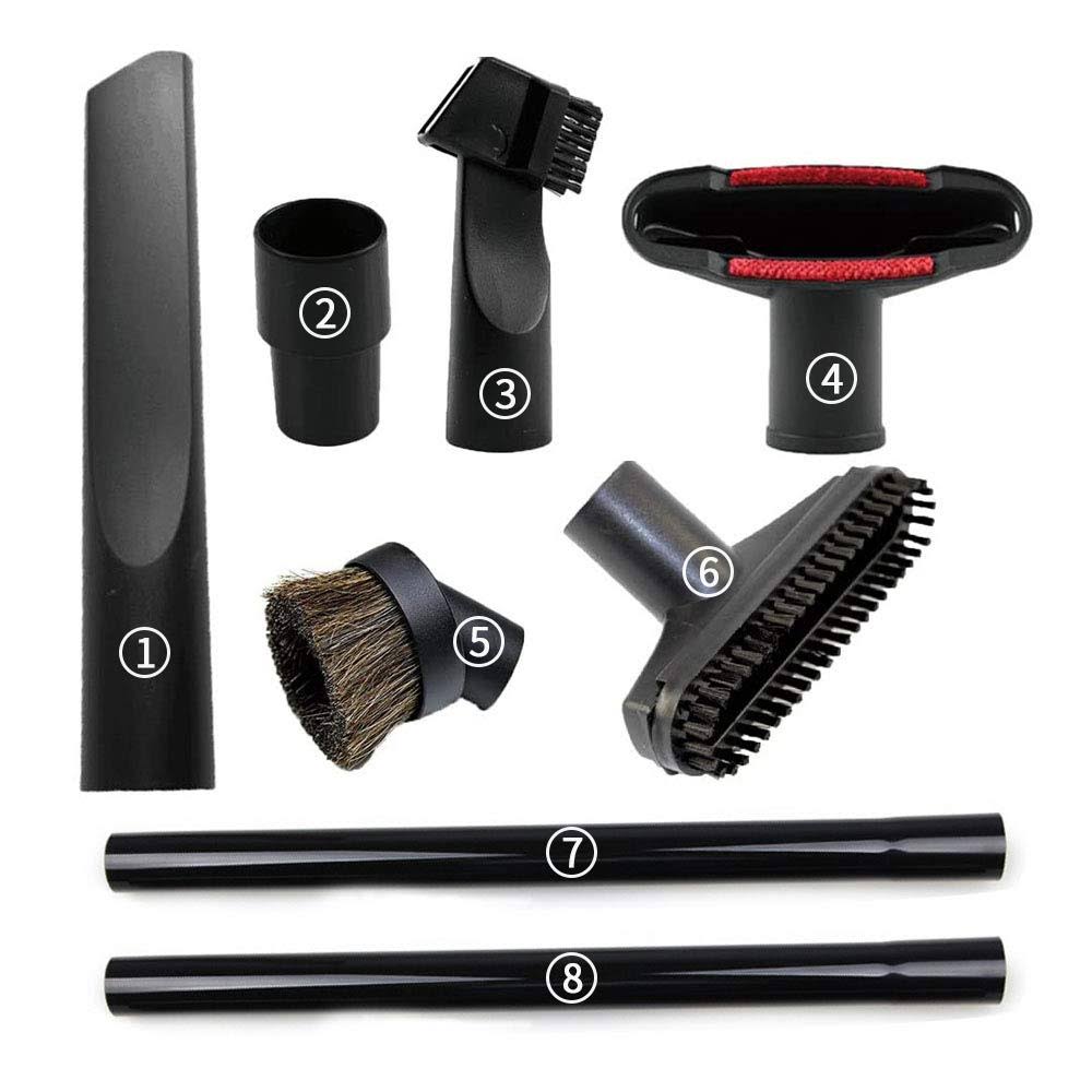 GIBTOOL 1 1/4' Vacuum Attachments for Shop VAC Accessories Household Cleaning Kit with Adapter Fit 1 3/8' Hose 8 Pack Attachments, 8pcs Attachements