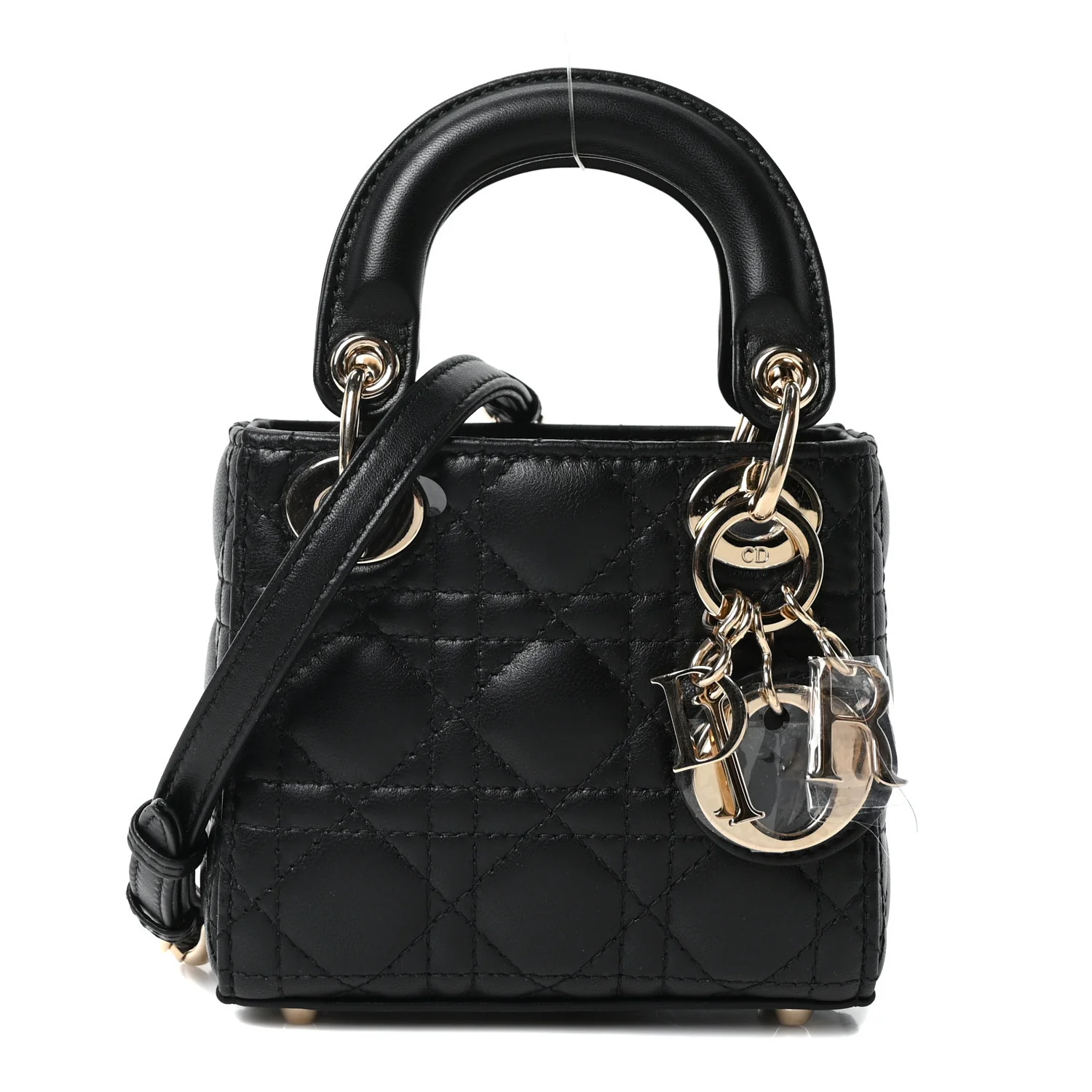 Lambskin Cannage Micro Lady Dior Black