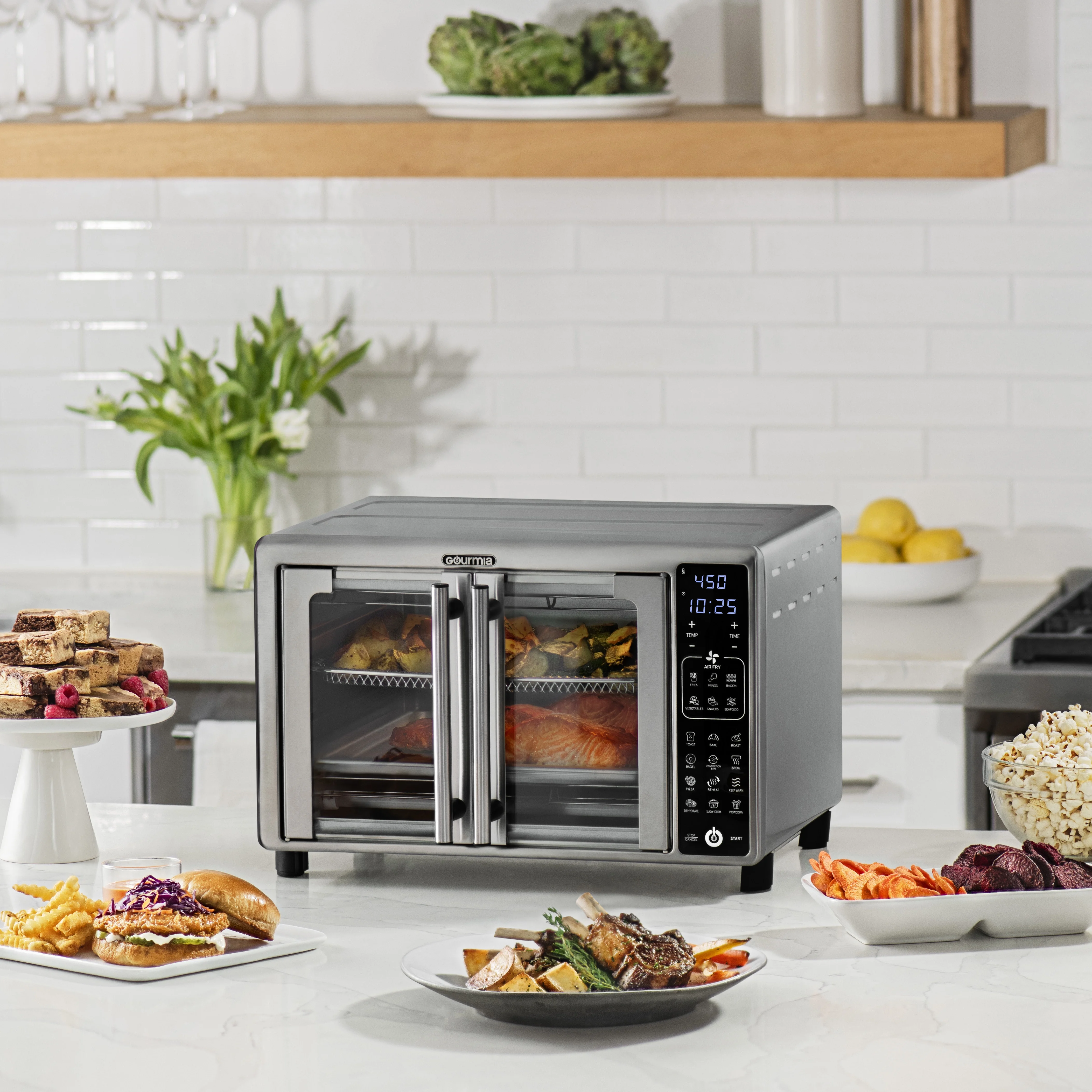 French Door 6-Slice Digital Toaster Oven Air Fryer, 19 One-Touch Presets, 24L, Stainless Steel(Stainless Steel) - Image 2