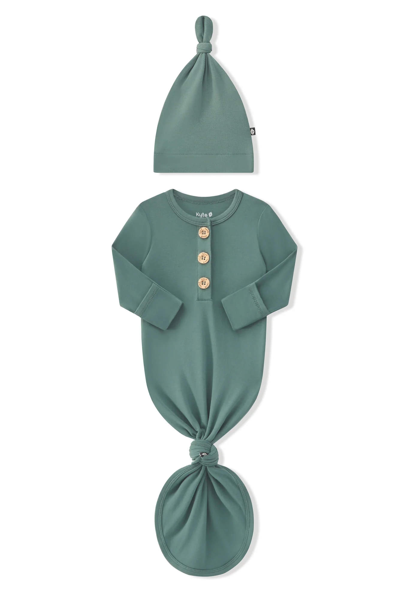 Knotted Day Gown with Hat Set in Pine