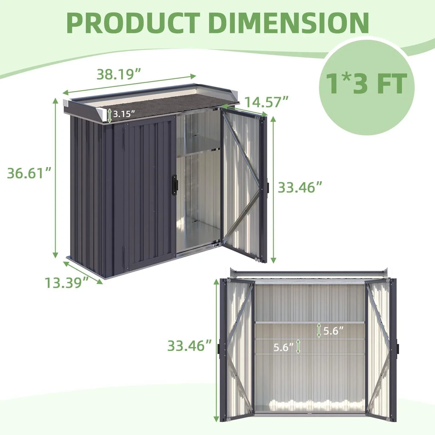 CBINGB Outdoor Storage Cabinet a Waterproof Potting Workbench Table with Shelves Crafted for Versatile Garden Use to Store Tools and Provide a Sturdy Workspace with Weather-Resistant Construction