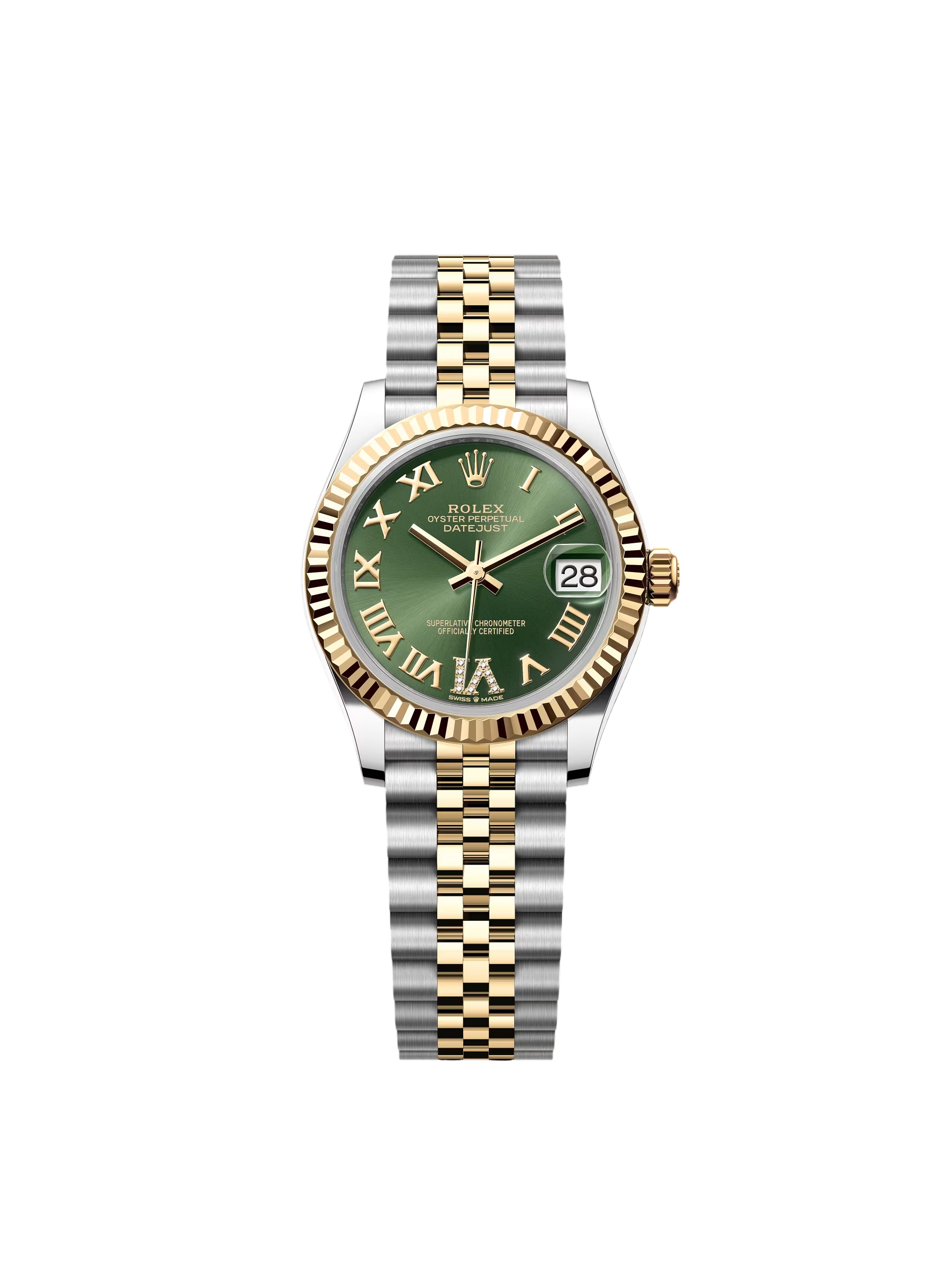 【Super Clone】RLX Datejust m278273-0015/0016 31mm Olive Green Dial Stainless Steel and Yellow Gold Oyster Watch