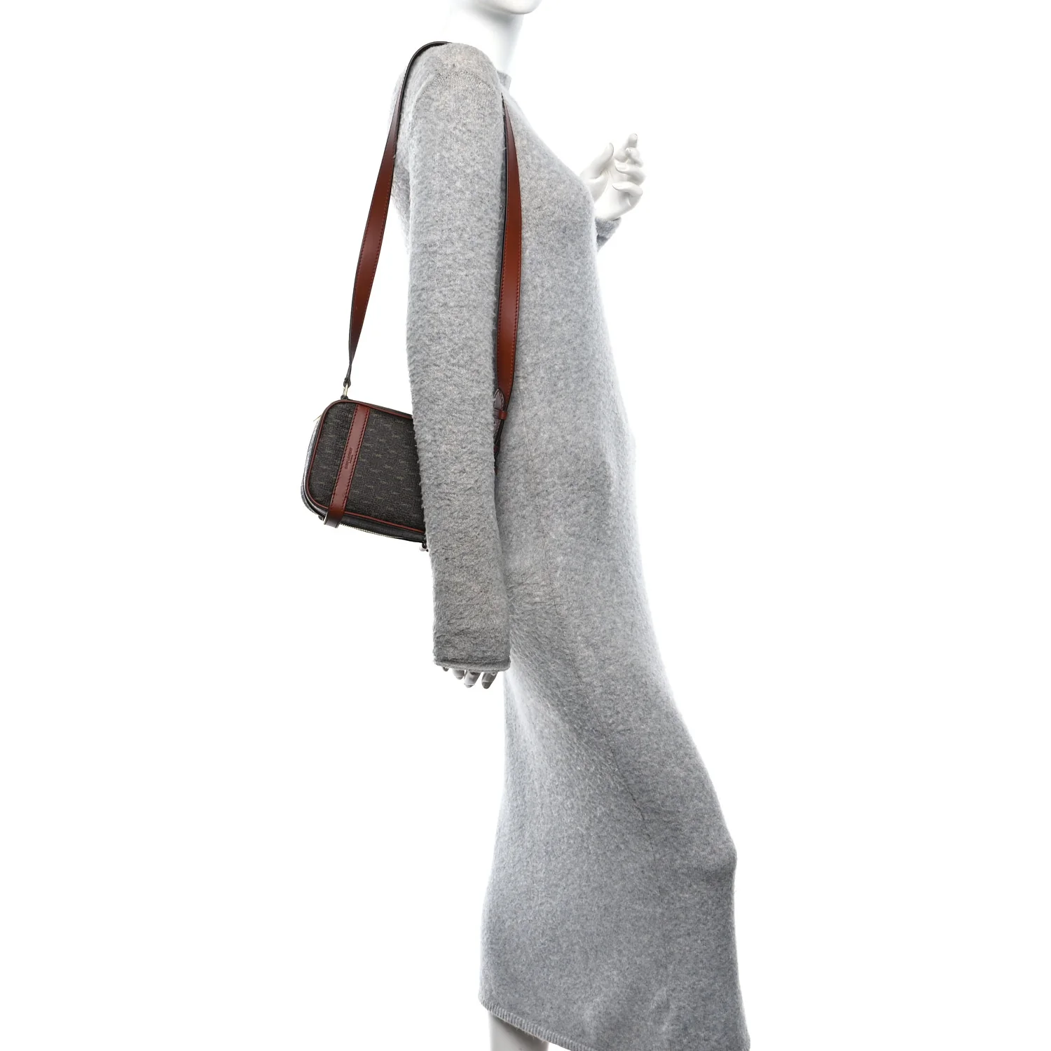 Canvas Smooth Calfskin Le Monogramme Crossbody Pouch Chestnut