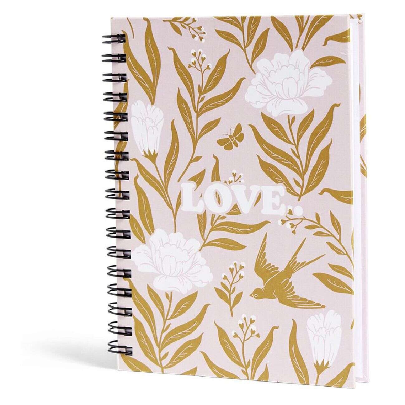 Carnet spirale A6 à ligne thème Love floral 160 pages