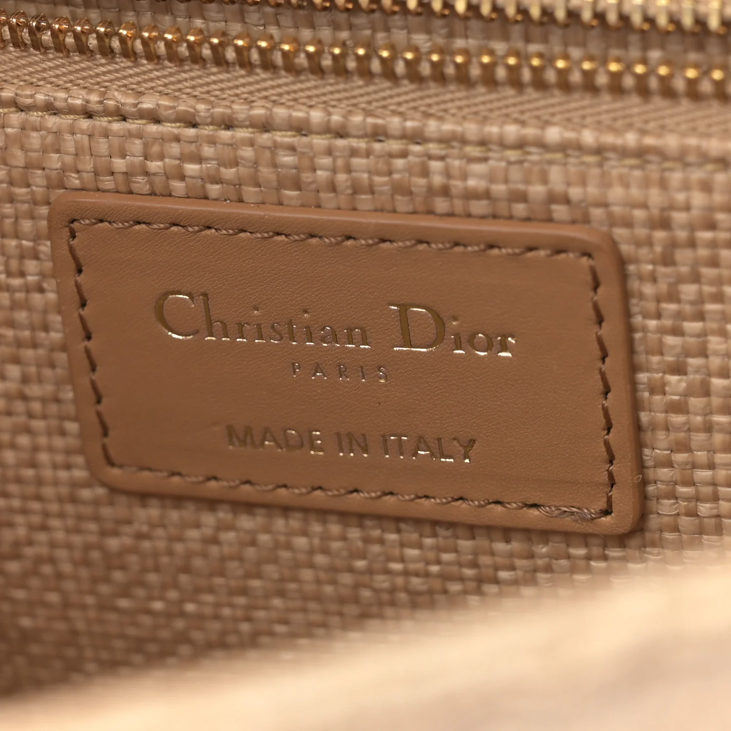 Raffia Calfskin 30 Montaigne Flap Bag Beige