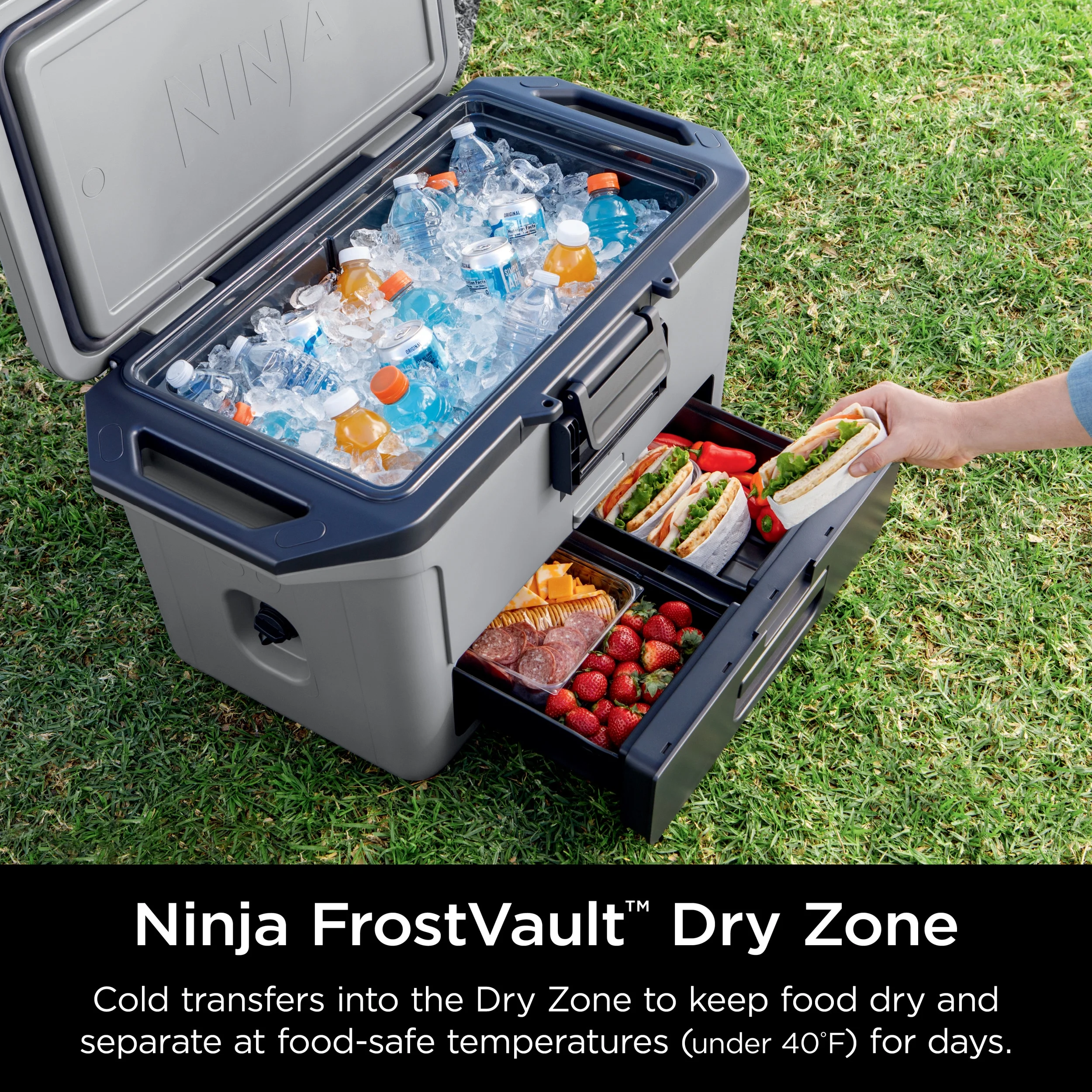 FrostVault 50qt Hard Cooler with Dry Zone, Gray, FB151GY(Gray) - Image 4
