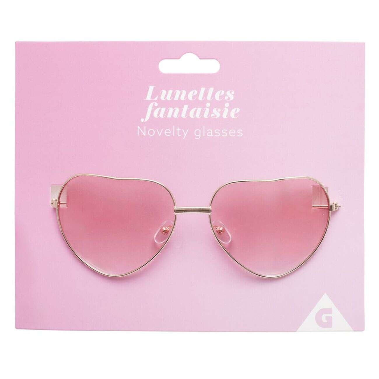 Lunettes forme coeur fantaisie (2 modèles rose ou bleu)