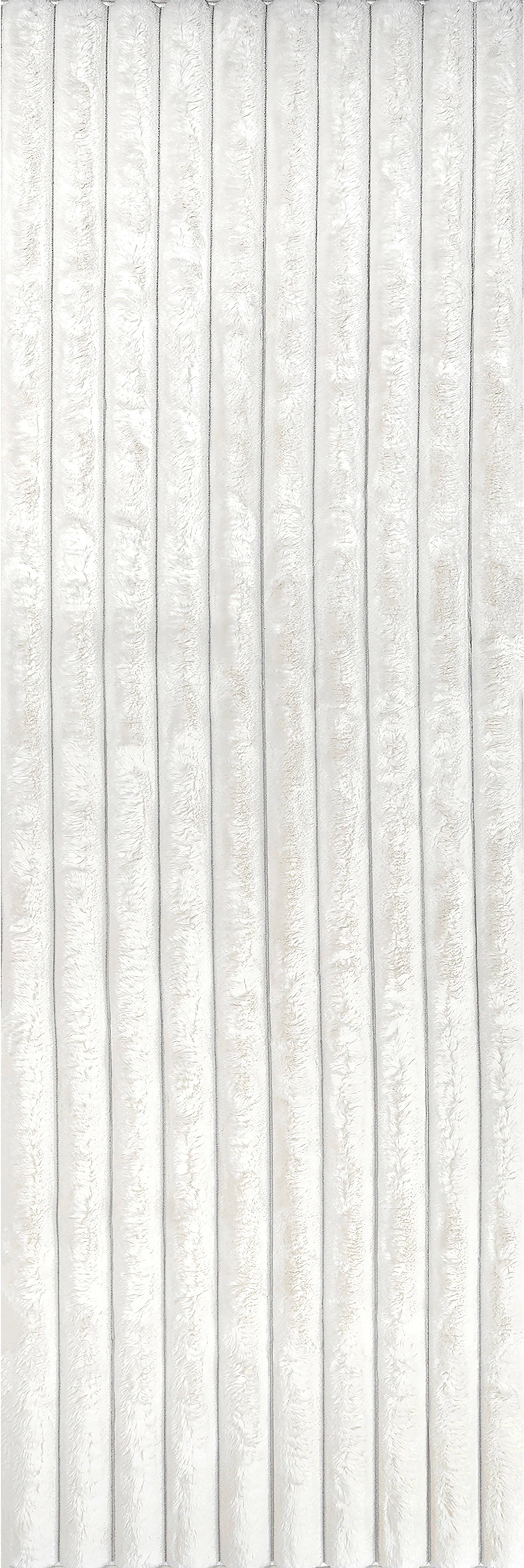 nuLOOM Kai Stripe Faux Rabbit Machine Washable Runner Rug - White 2' 6