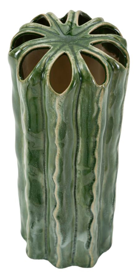 Groene keramische vaas, ø 12x31,5 cm