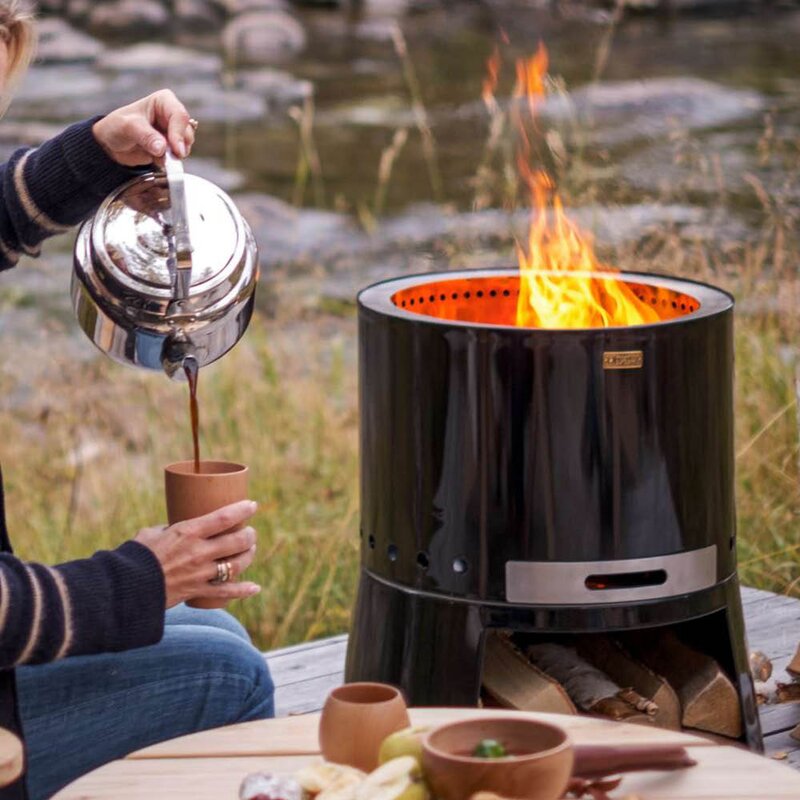 Pilar 50 Premium rentbrennende bålbrenner svart