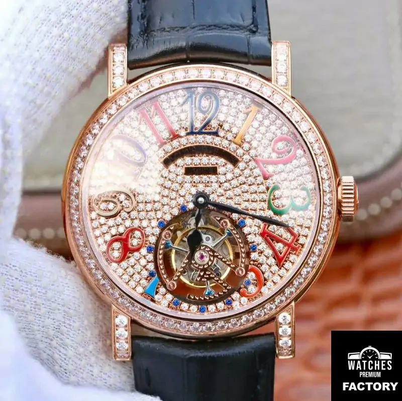 Franck Muller Round Color Dreams Tourbillon 18K Rose Gold Diamond Dial