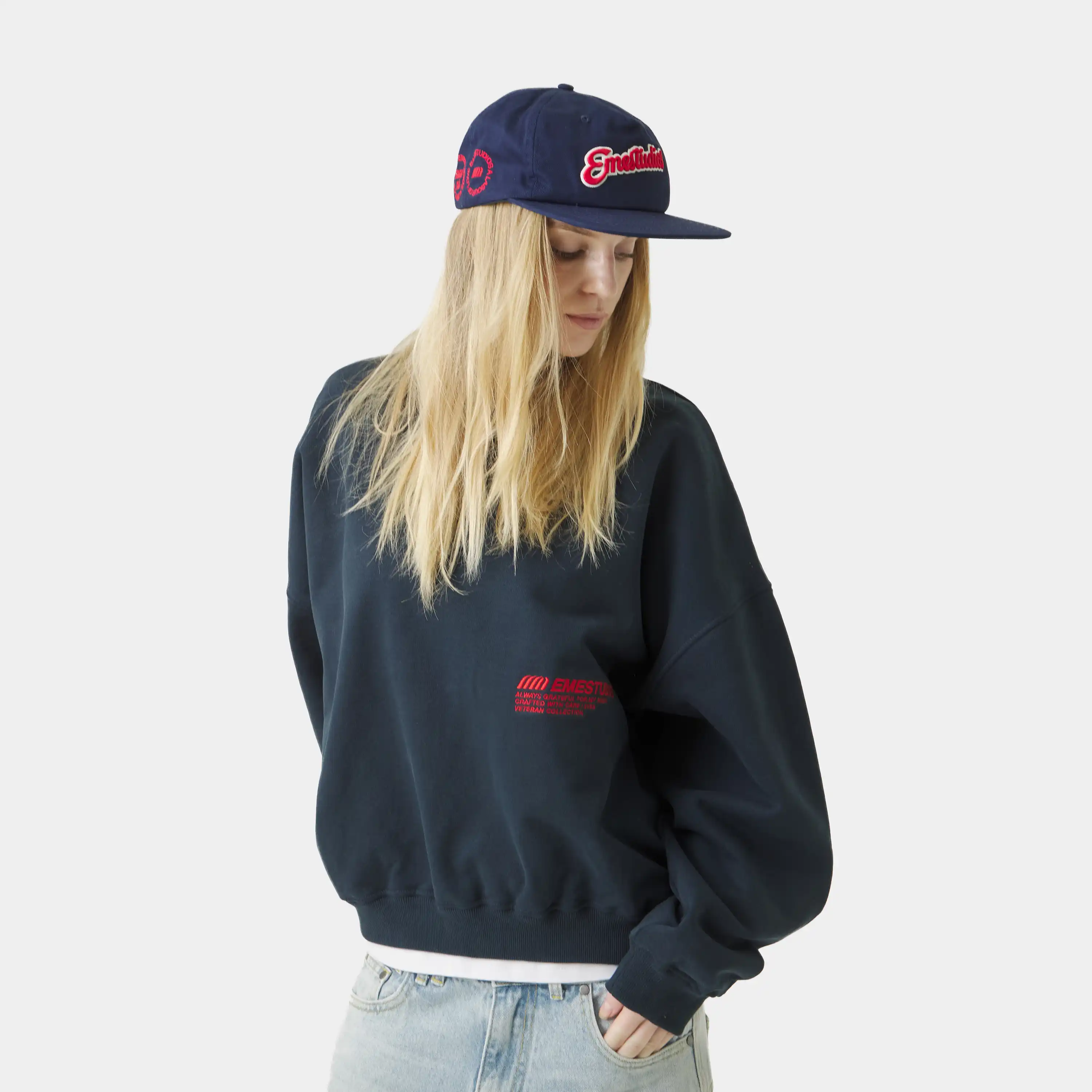 Roots Navy Oversized Crewneck