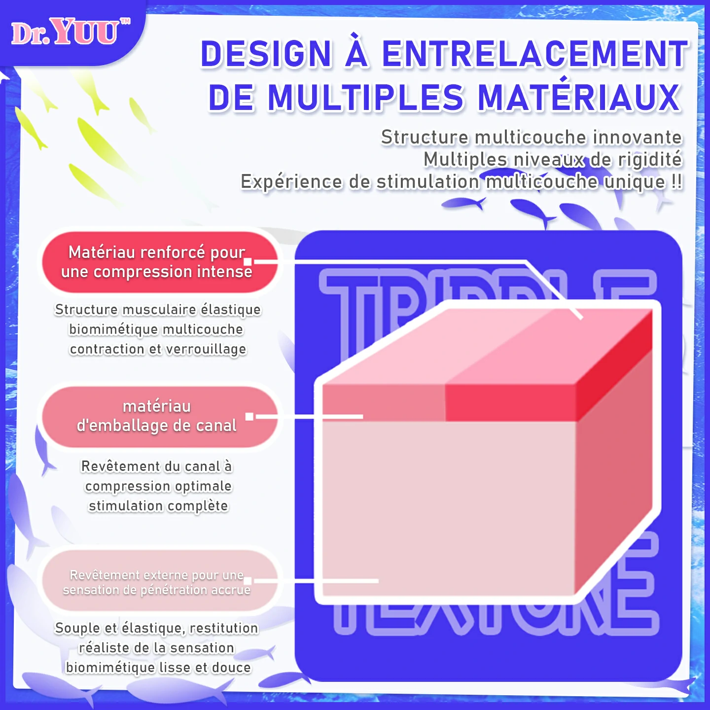 Frottements intenses grâce aux multiples reliefs de ce vagin de poche.