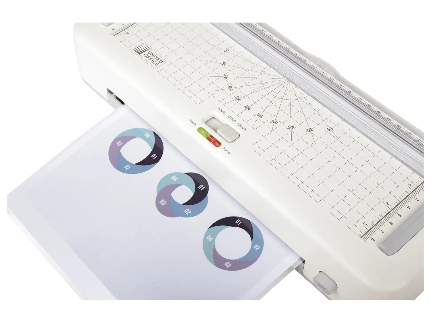 UNITED OFFICE Plastifieuse A4 ULG 395 C1, blanc