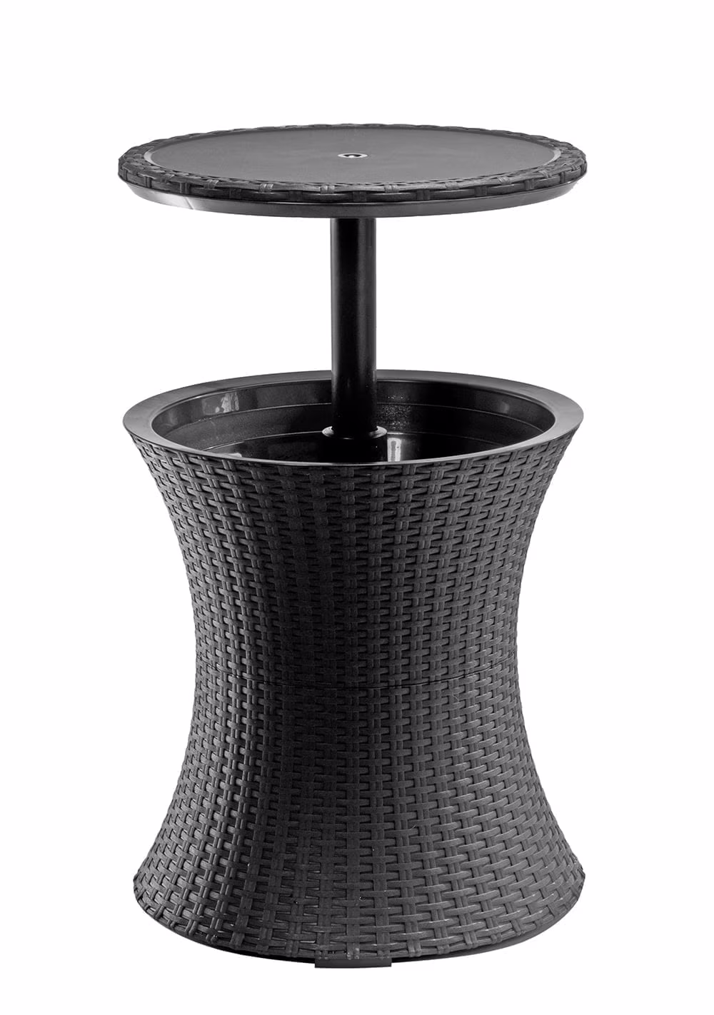 Pacific 7.5 Gallon Cool Bar 2 in 1 Weather Resistant Side Table and Bar Durable Resin Outdoor Patio Beverage Cooler Table, Rattan Look Brown(Brown) - Image 5