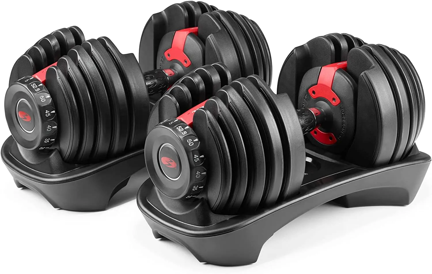 Paire d'haltères réglables Bowflex SelectTech 552, 2,3 à 23,8 kg, équipement de musculation compact pour la maison
