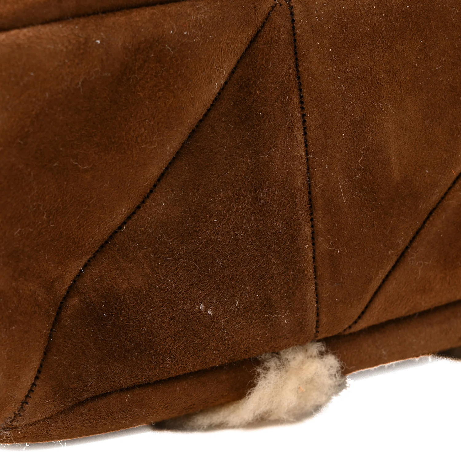Suede Shearling Patchwork Monogram Medium Jamie Brown Beige