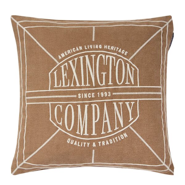 Logo Washed putetrekk 50x50 cm fudge/lys beige