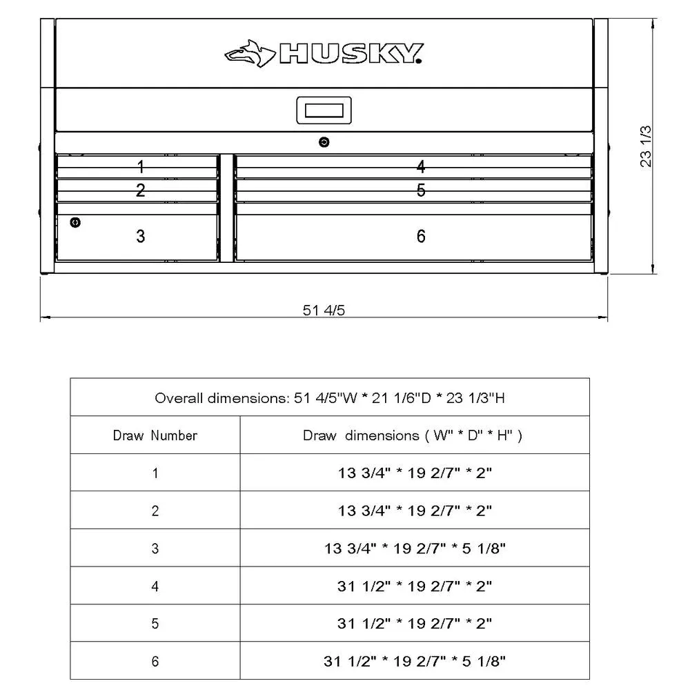 Coffre à outils robuste de 132 cm de large, à 6 tiroirs profonds, noir mat