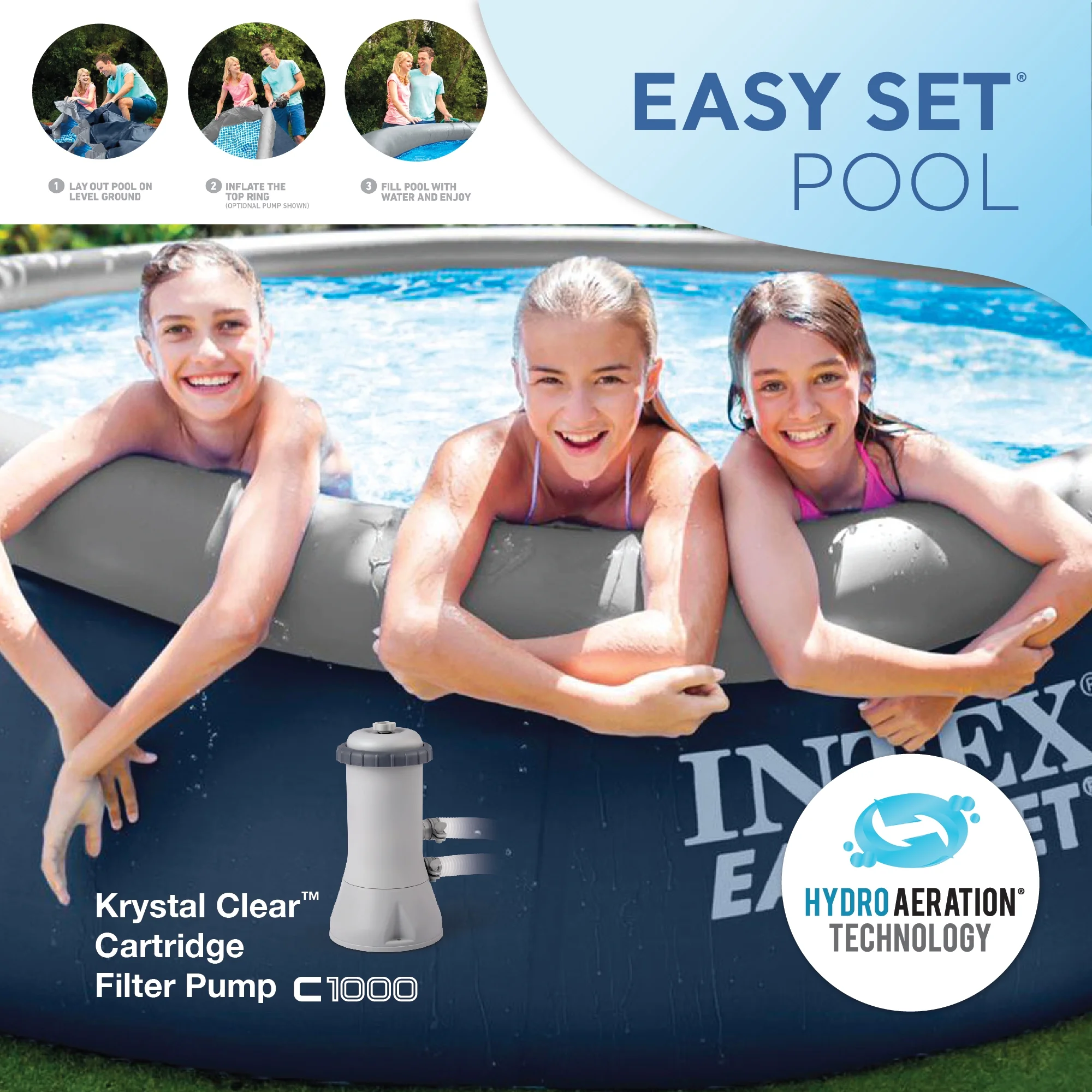 Easy Set 15ft x 42in Inflatable Pool Set Filter Pump Accessories - Image 4