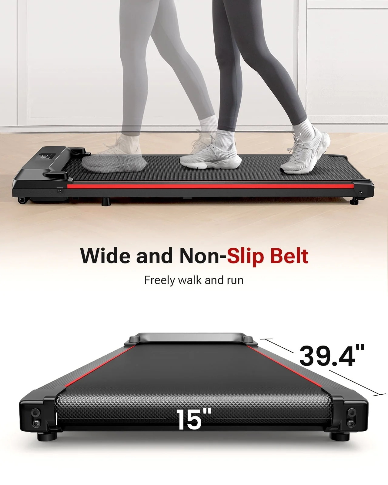 Walking Pad 2 in 1 Under Desk Treadmill with Remote Control Mini Portable Treadmill for Home Office - Image 4