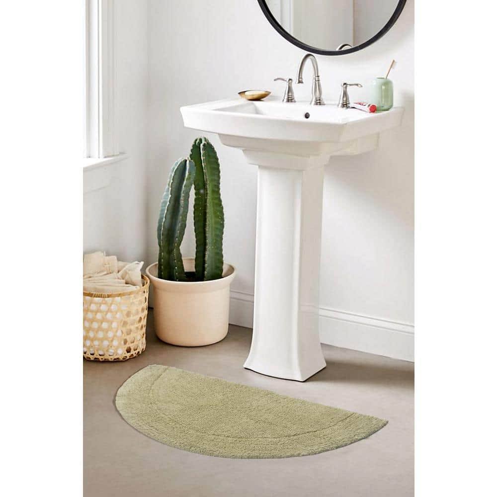 Home Weavers Inc Waterford Collection 100% Cotton Tufted Bath Rug, 17 x 30 Slice Rug, Green