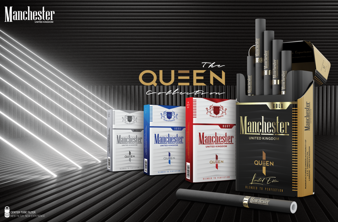 Manchester Queen Tube Filter Black Gold 7mg x 10 Packs /1 Carton
