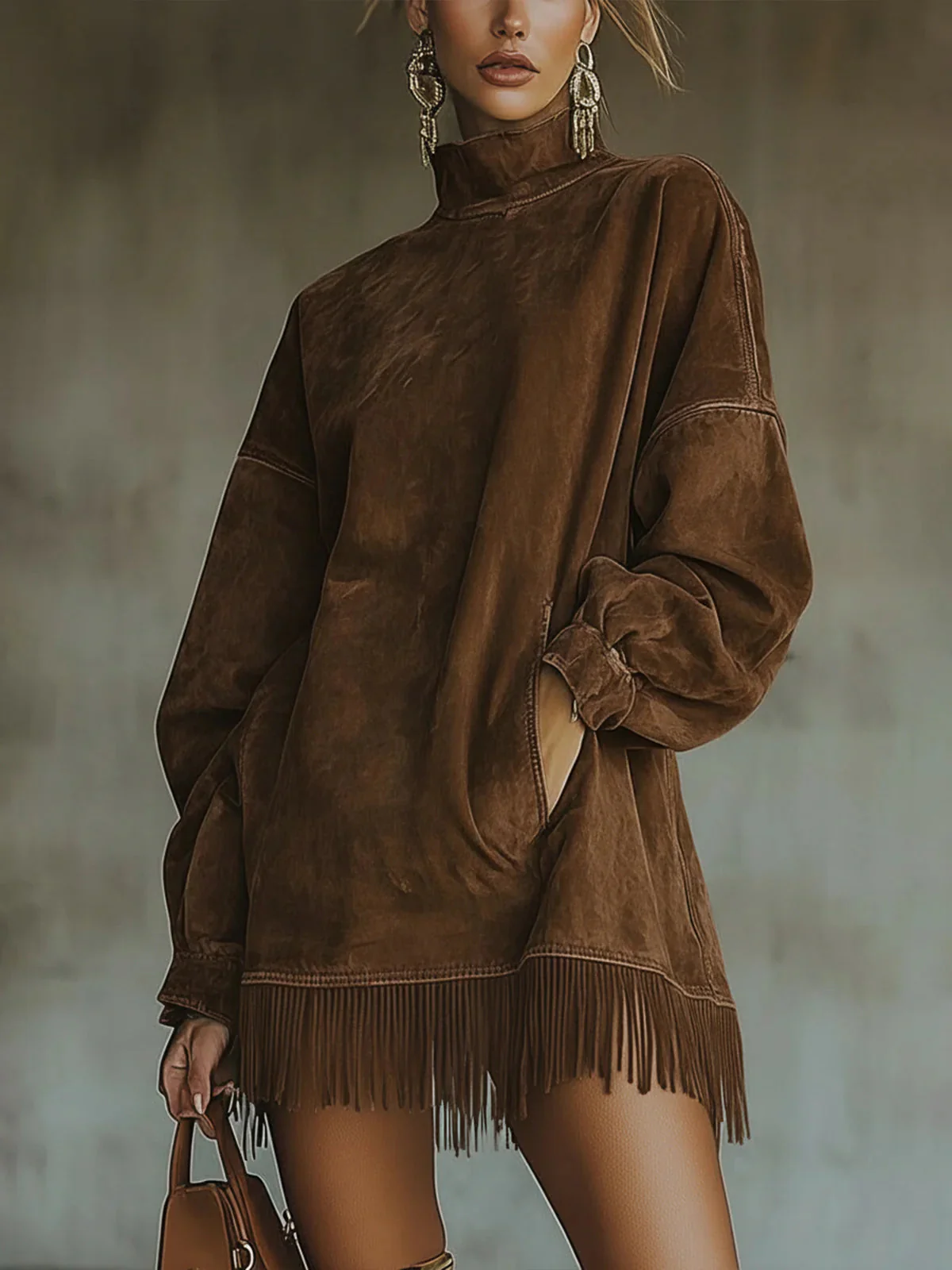 Margaux | Robe midi élégante à col roulé
