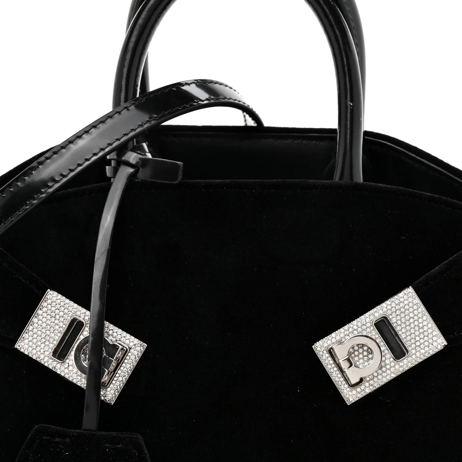 Velvet Strass XS Hug Bag Black