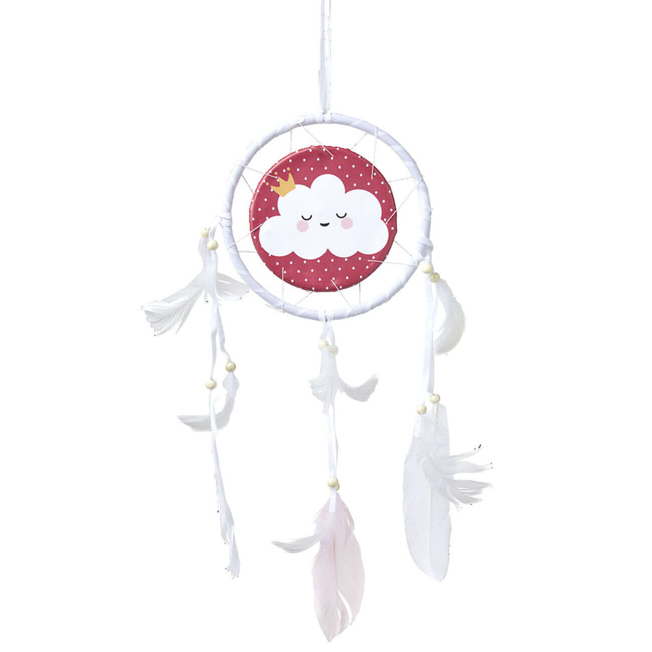 Attrape-rêve arc-en-ciel avec plume 16xH50cm (4 modèles)