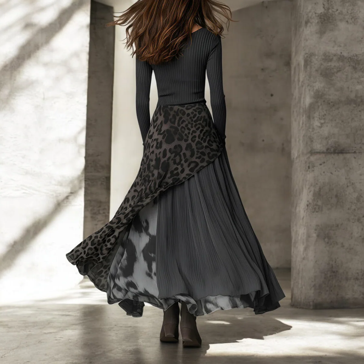 NKEM™ | Robe Longue Léopard