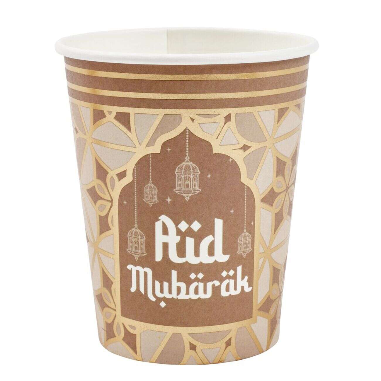 Gobelet carton x6 New Mirage inscription Aïd Mubäräk Ø5xH9cm