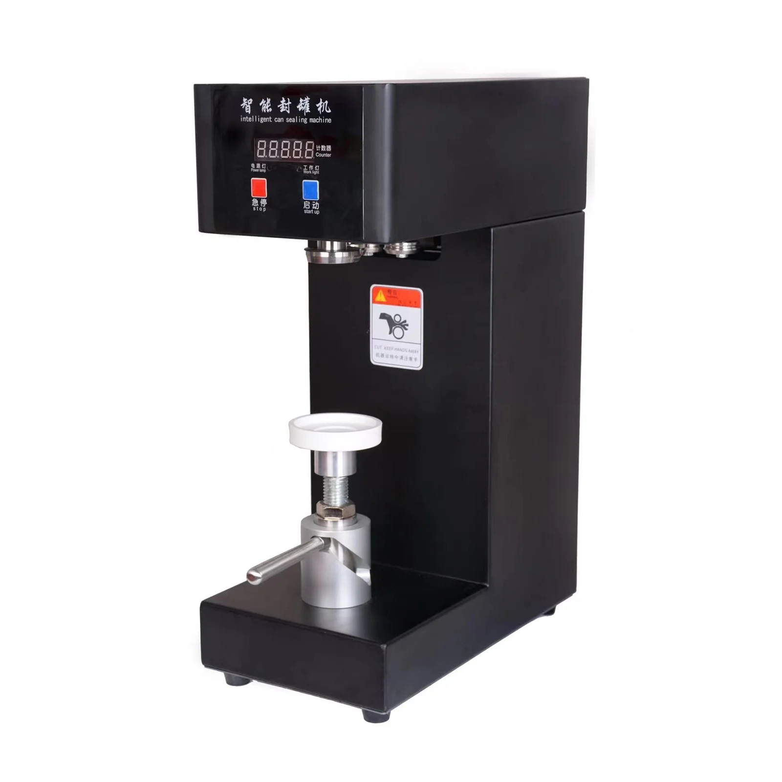 Commercial Automatic Can Sealer Machine, Can Seamer, Can Seaming Closing Capping Machine, Cup Sealing Machine, 2.2" Can Dia. for Sealing Plastic/Glass/Tin Bottles with Aluminum Caps - Image 2