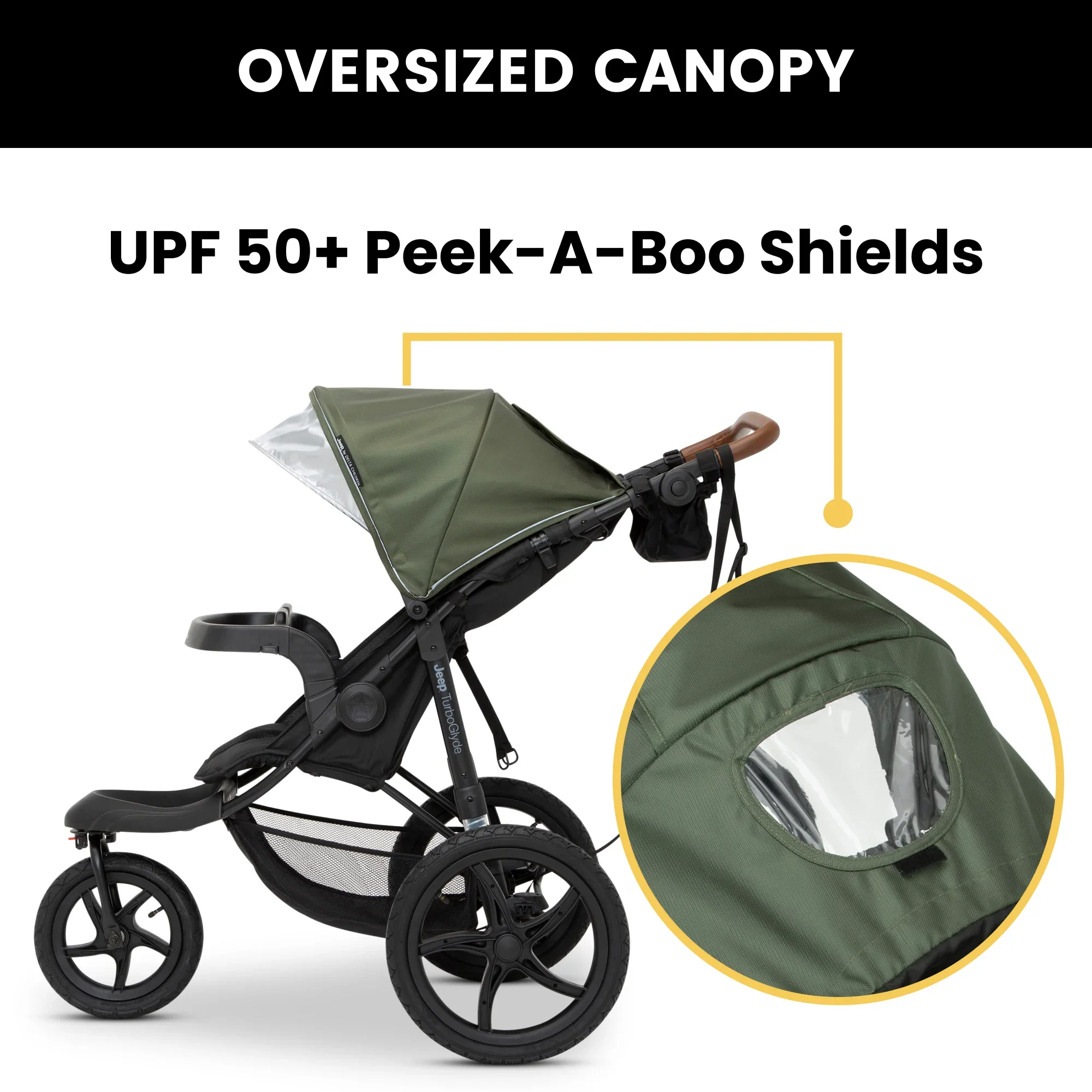 Jeep TurboGlyde Jogging Stroller by Delta Children, Black