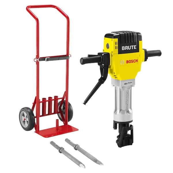Brute 15 Amp 1 1/8 in  Corded Concrete Portable Electric Hex Breaker Hammer Kit with Cart and 2 Chisels