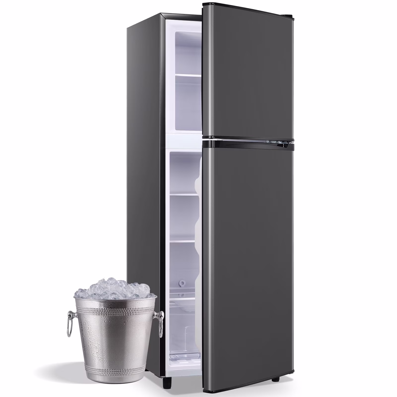 5 0 Cu Ft Apartment Size Refrigerators with Separate Freezer, 2 Door Refrigerator, Small Fridge with Freezer, Gray(Gray)