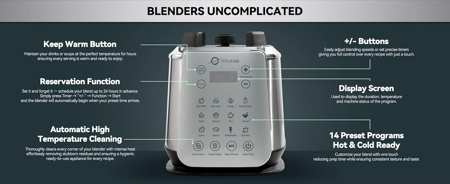blenders Glass Blender with Tamper blenders for kitchen food processor best blender for smoothies