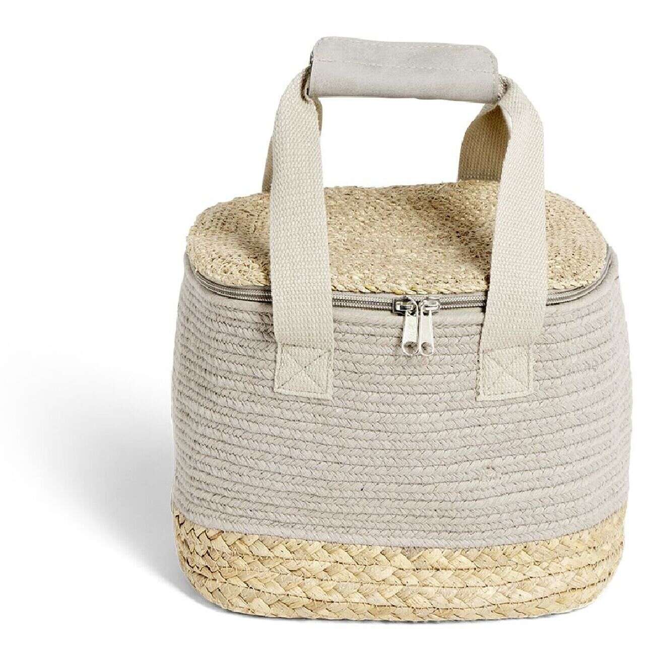Sac fraîcheur 9L jute beige et coton marron 23x18,5x20cm