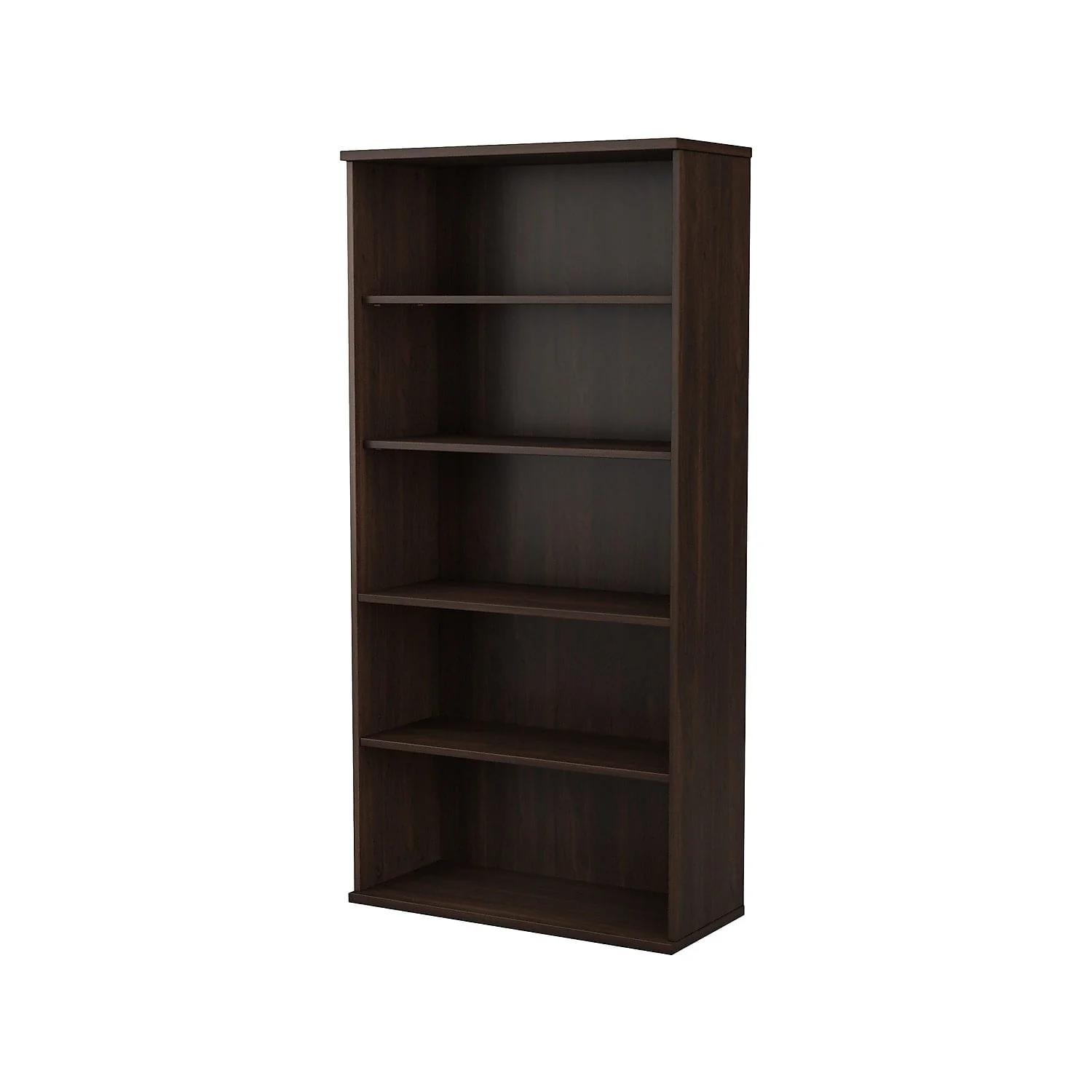 Bush Business Furniture Hybrid 73"h 5 - Shelf Bookcase with Adjustable Shelves Storm Gray Laminated