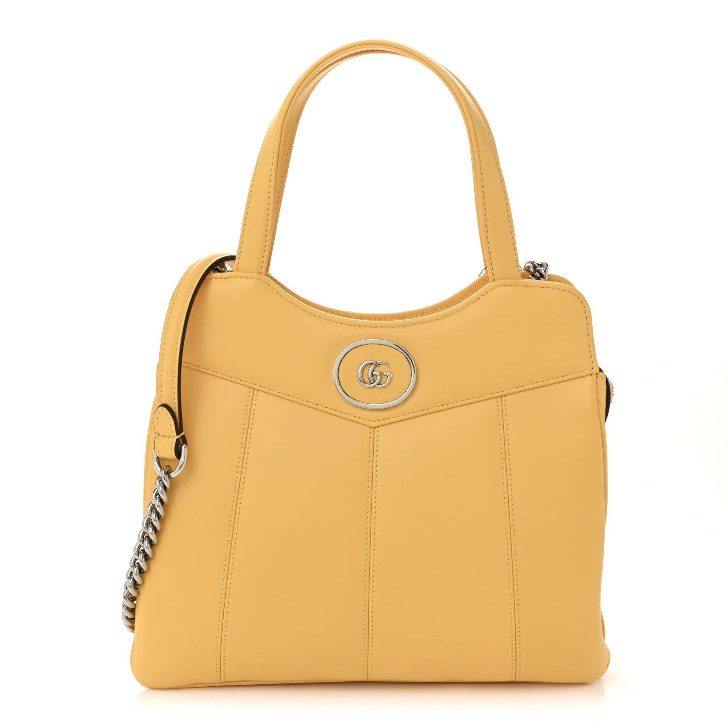Senna Calfskin Petite GG Small Tote Bag Sunny Yellow
