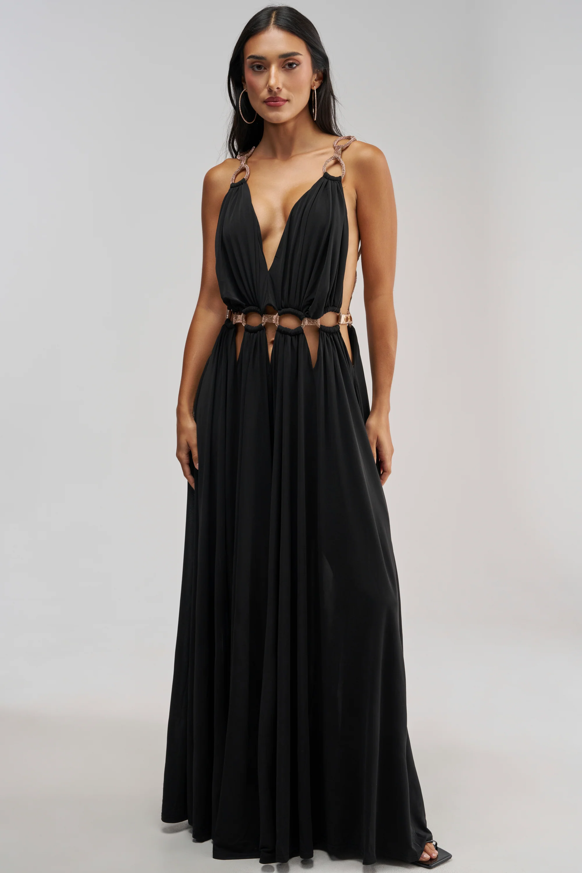 SITTING PRETTY PAVE CHAIN LINK JUMPSUIT DRESS - Akira Store