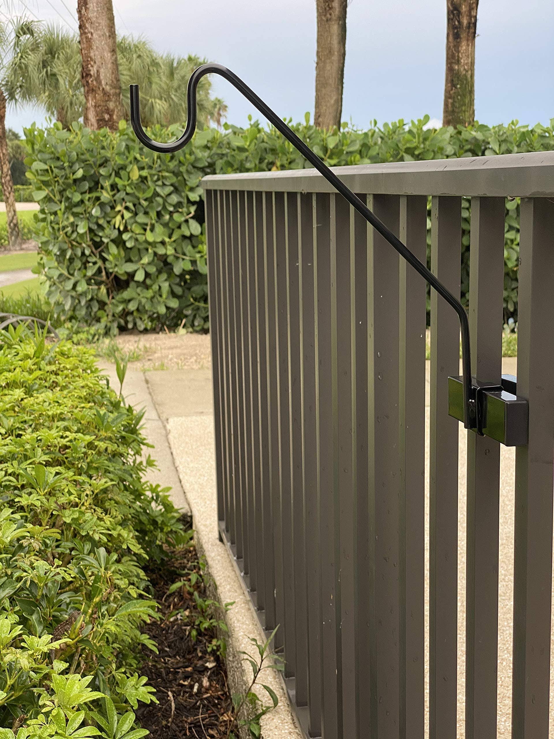 Hold It Mate Railing Hanging Hook Kit - Hang Flower Baskets - Bird Feeders - Chimes - Wreaths - Lanterns on Any Vertical Balcony/Deck
