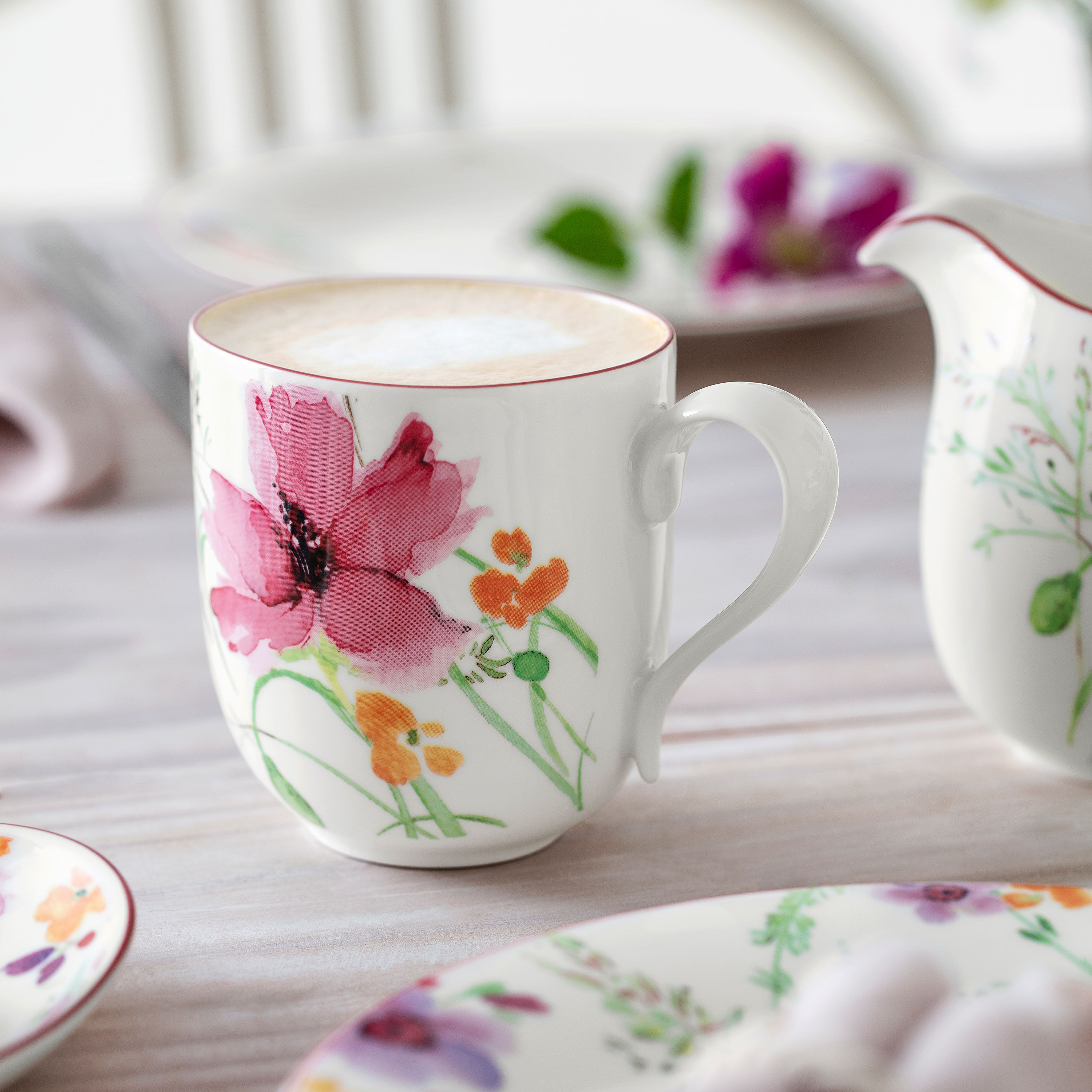 Mariefleur Mug - Multi-colored, 12.6 oz, Premium Porcelain