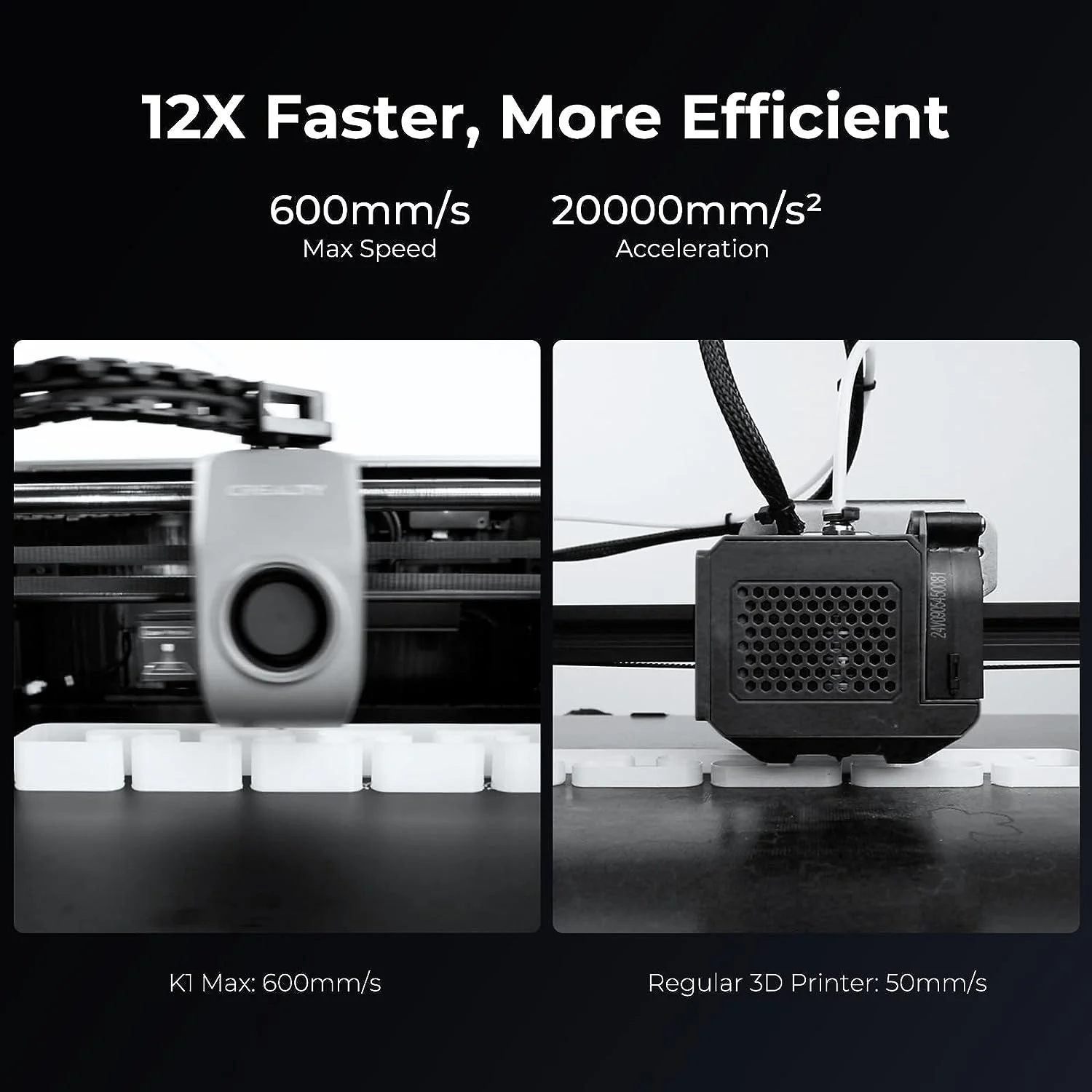K1 Max 3D Printer with 600mm/s High-Speed Fused Deposition Modeling 3D Printing Smart AI Function 300��C High-Temperature Nozzle Direct Extruder Auto Leveling Printing Size 11.81x11.81x11.81 - Image 7
