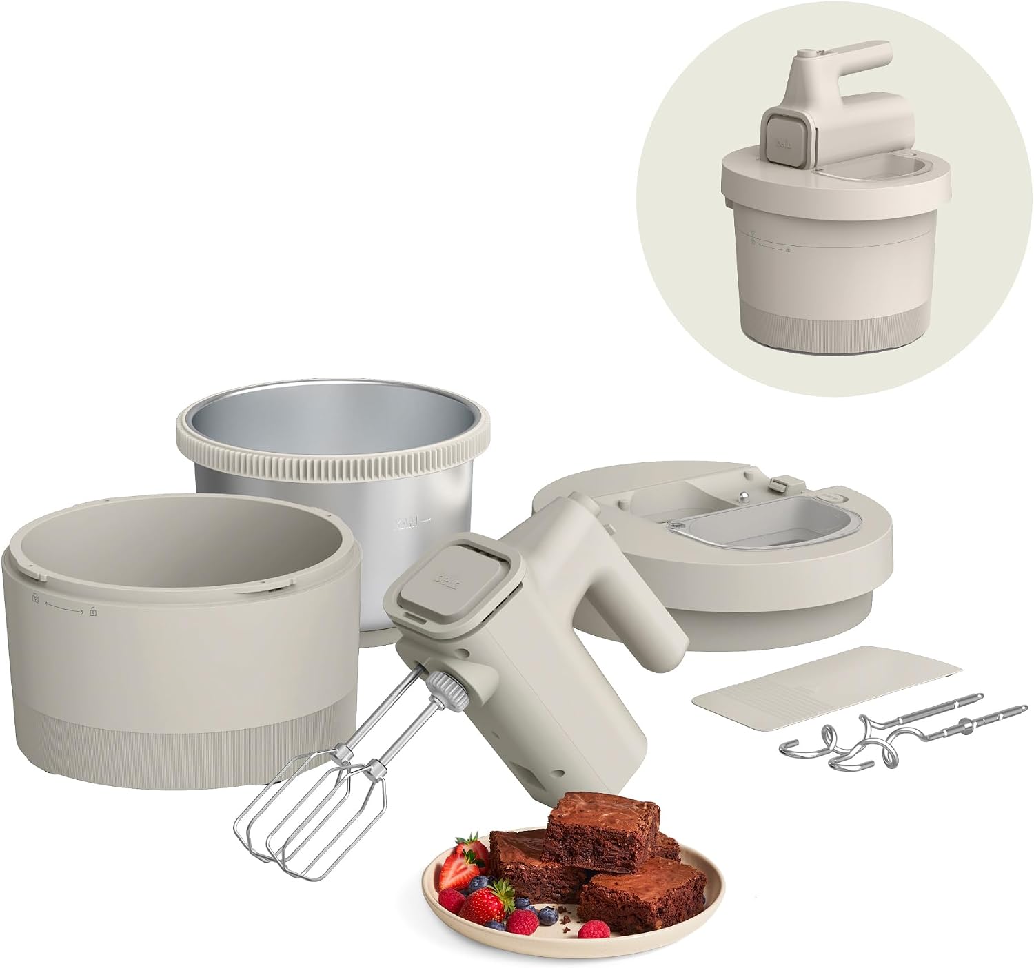 bella 3.5 Qt Hand & Stand Mixer, 2 in 1 Electric Mixer with Bowl, Plum
