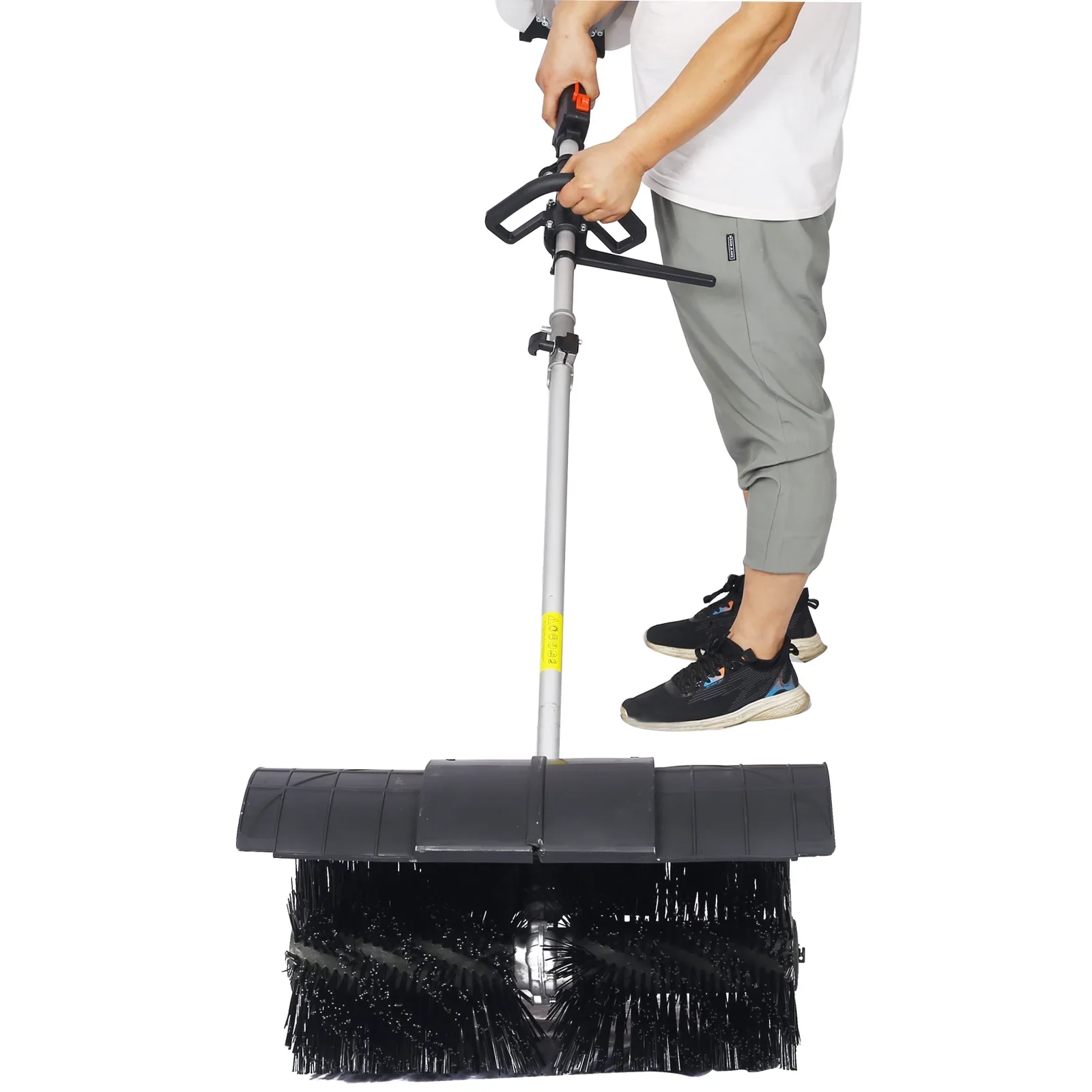 52CC 2-Stroke Broom Sweeper, Walk Behind Handheld Gas Powered Snow Sweeper, Brush Broom Sweeping Machine for Garden Lawn Yard Sidewalk Driveway Snow Cleaning, Broom Brush 24x9 EPA, D9025